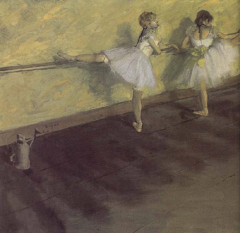 Edgar Degas ballerina being practising oil painting image